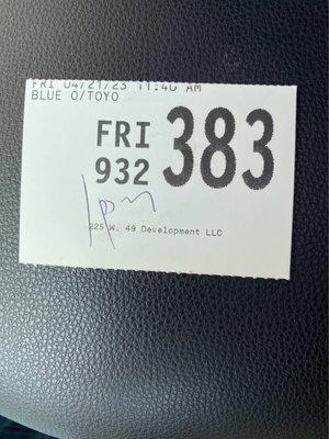 This one is receipt and time i got when i parked the car (11:40 AM)