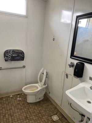 Disgusting bathroom , piss all over floor.