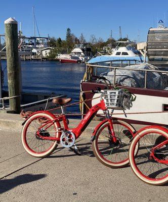 Our awesome e-bikes on our trip to Tarpon Springs.