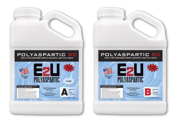 E2U's Polyaspartic Rapid Cure (RC). Available in 1.5, 2, and 10 gallon kits. Gloss & Satin Finishes. Pigment packs sold separately.