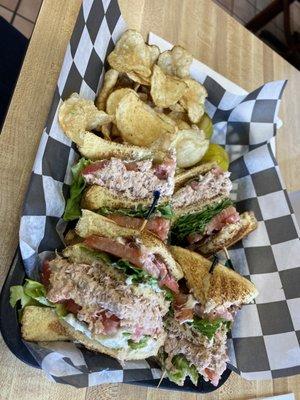 Albacore tuna club on Texas toast