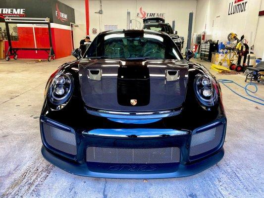 Porsche GT2RS with Prestige Spectra PhotoSync IRD Window Tint and Prestige ClearGuard Nano Paint Protection Film (Clear bra)