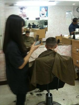 My baby getting his hair cut