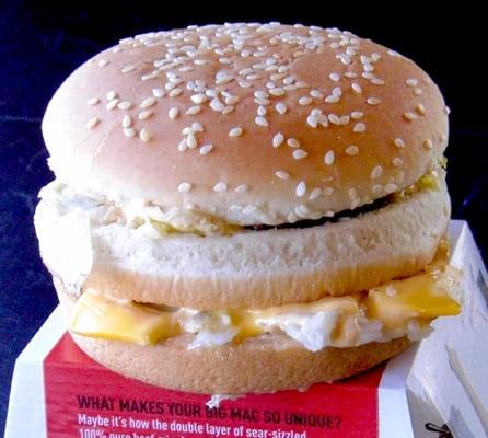 Go to McDonalds website and compare what I was served to their stock pic of a Big Mac. Would you eat this thing?