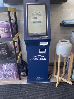 Crypto Atm. Available i side our store. Youre able to buy most cryptos and cash out from your digital wallet. Come check it out!