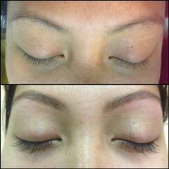 Before and After Lashes and Brows