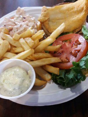 Catfish, slaw and fries