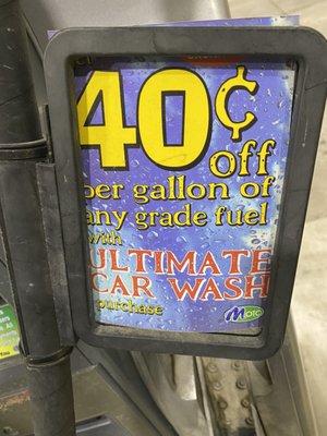 Get a car wash & save on gas