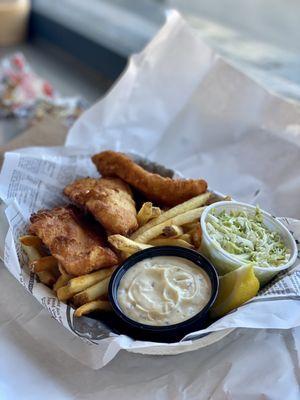 3 piece halibut fish and chips