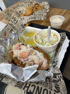 Lobster roll with butter