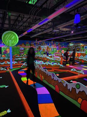 Glow in the dark mini golf course.