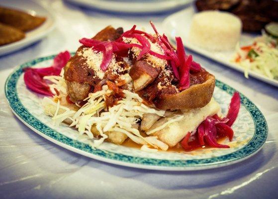 Yucca con Chicharron *Boiled Yucca/Cassava with Pork Rinds