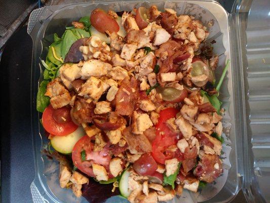 Wrap happy  Chicken bacon walnut salad