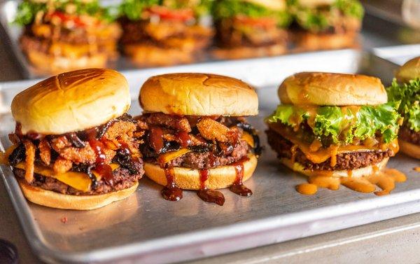 Mushroom bacon BBQ burger