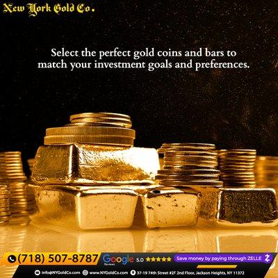 Investing in gold is smart, and #NewYorkGoldCo has the perfect coins and bars to fit your strategy.