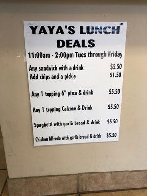 Lunch Specials