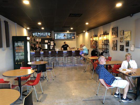 Hemauer's taproom space is simple, clean and imminently functional. Great spot!