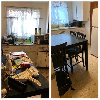 Kitchen before and after