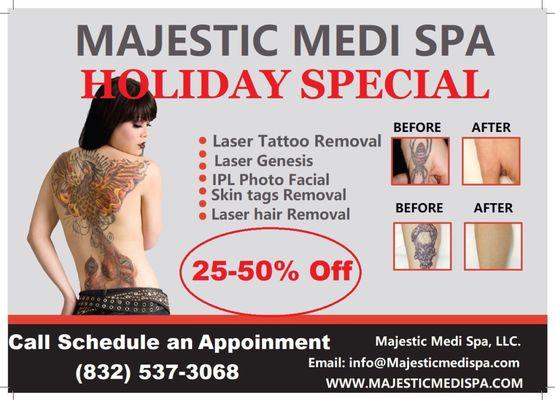 Holiday Special Laser Tattoo Removal, IPL Photo facial, Skin Tags Removal &Láser  Hair Removal