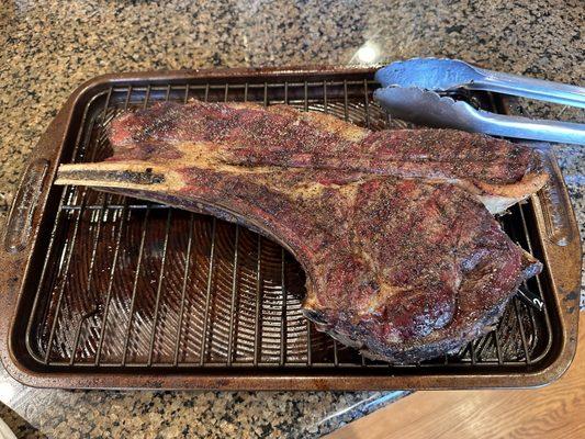 Carman Ribeye, 3 lb. Reverse seared.