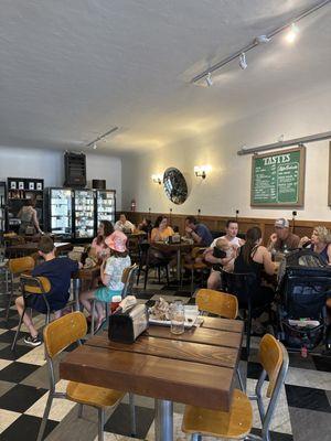 Inside the restaurant.