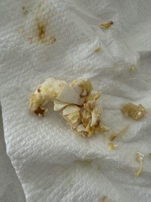 Chunks of egg shell in my breakfast burrito