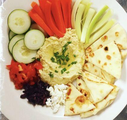 Hummus plate was filling and a wonderful lunch.