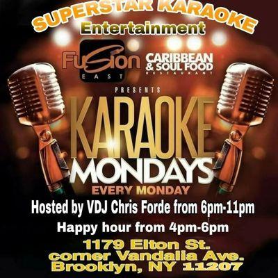 Every Mon Come Thru And Sing A Song With VDJ Chris Forde & Friends, @ Fusion East 1179 Elton St C/O Vandalia Ave Amazing Caribbean Fusion