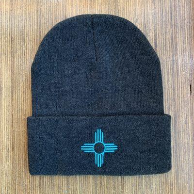 Zia Sun Symbol Beanie - Embroidered in Las Vegas, NM