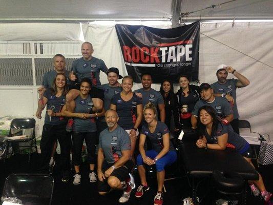 Team Rock Tape at the CrossFit Games providing athlete care.  Active Release Techniques, ART, Chiropractic, Sports Medicine.