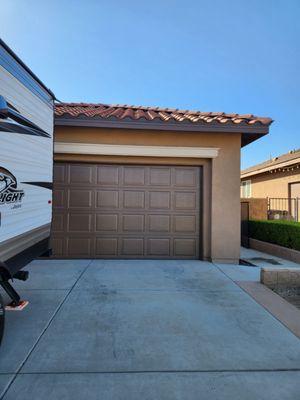 The garage door and facia was painted.