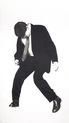 Robert Longo (American, b. 1953), "James," 1999, lithograph, 70"h x 40"w