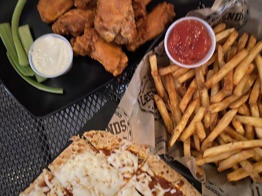 Buffalo Chicken Cajun fries  Flatbread