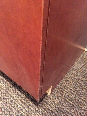 Damage to newly installed cabinets