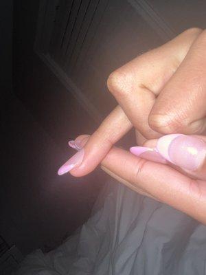 side picture of nails.