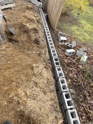 New Retaining Wall Installation