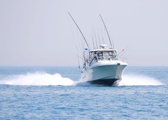 Heading back to port on Chicago's premier fishing charter.