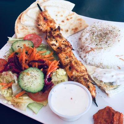 chicken kebab platter