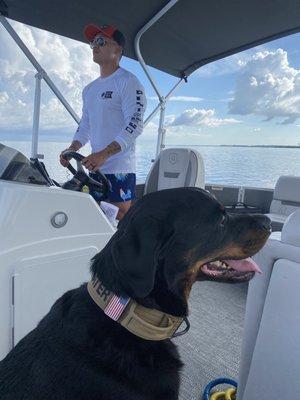 20" pontoon "little gray" with the pup for 8 hours