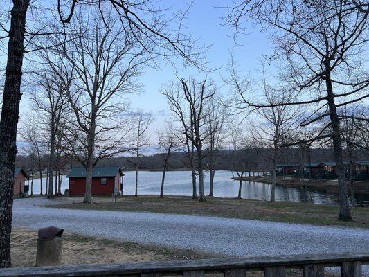 View from our campsite to lake