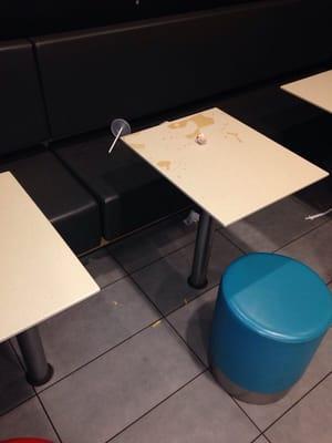 No one bothered to clean this table