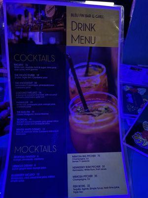 Drink menu