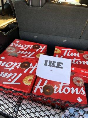 Love Week for Lakepointe, I'm showing Appreciation for the staff/teachers at our local High school on behalf of my church, 11 dozen donuts!