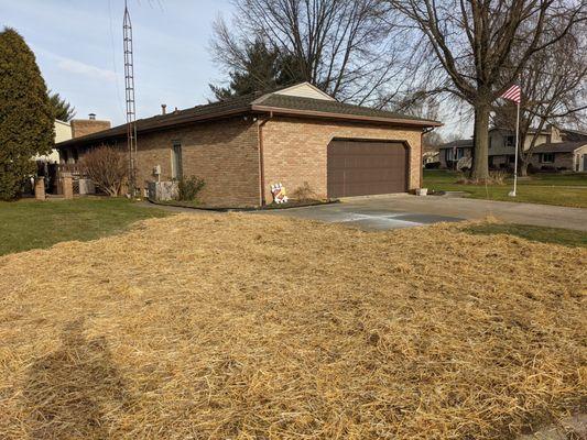 Had a extension for driveway built and yard leveled out.