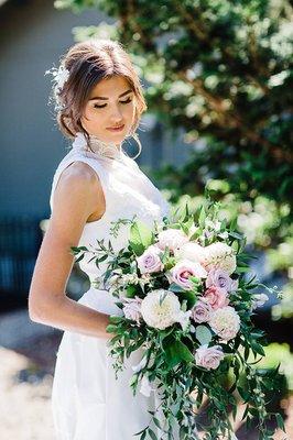 Wedding Cascading Bridal Bouquet by CCF Photo By Vikoriya Bogdon Photography