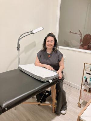 Tomomi in her treatment room