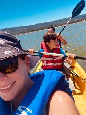 Having fun in the kayak