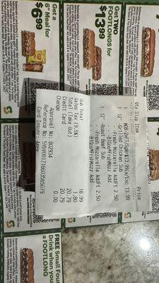 Receipt and coupon