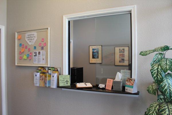 Front desk where patients sign-in