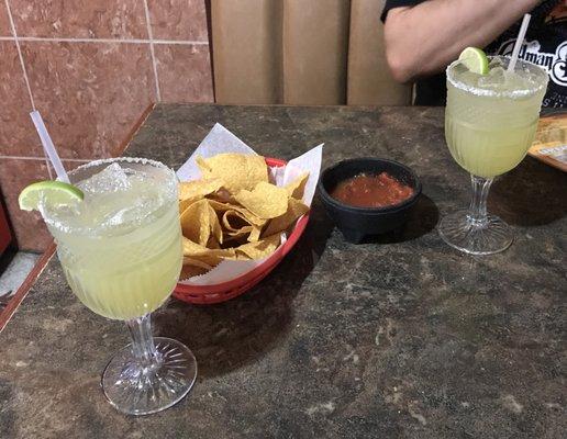 Chips, Salsa and Margaritas! Perfect!